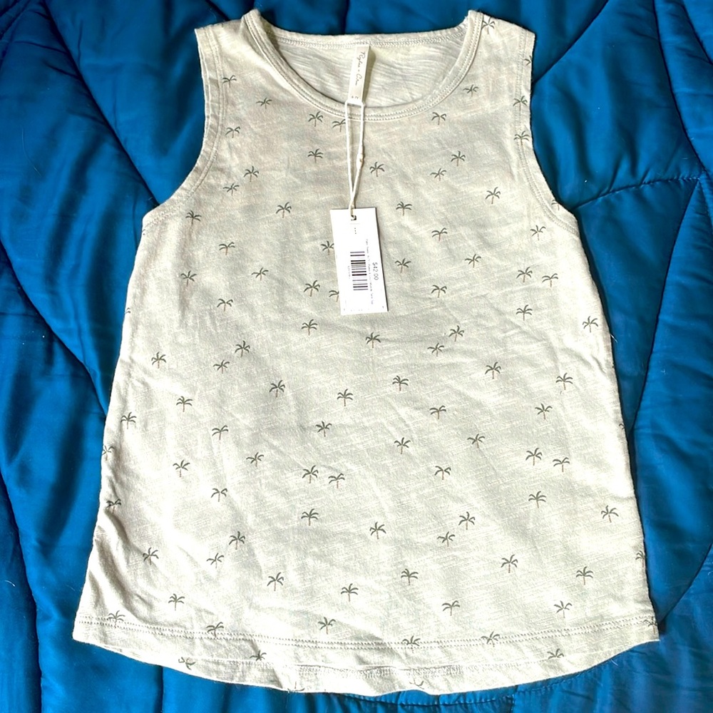 3/$20! NWT RYLEE & CRU 6-7 year old palm tree muscle tank top green boy or girl